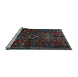 Sideview of Machine Washable Persian Light Blue Traditional Rug, wshtr1999lblu