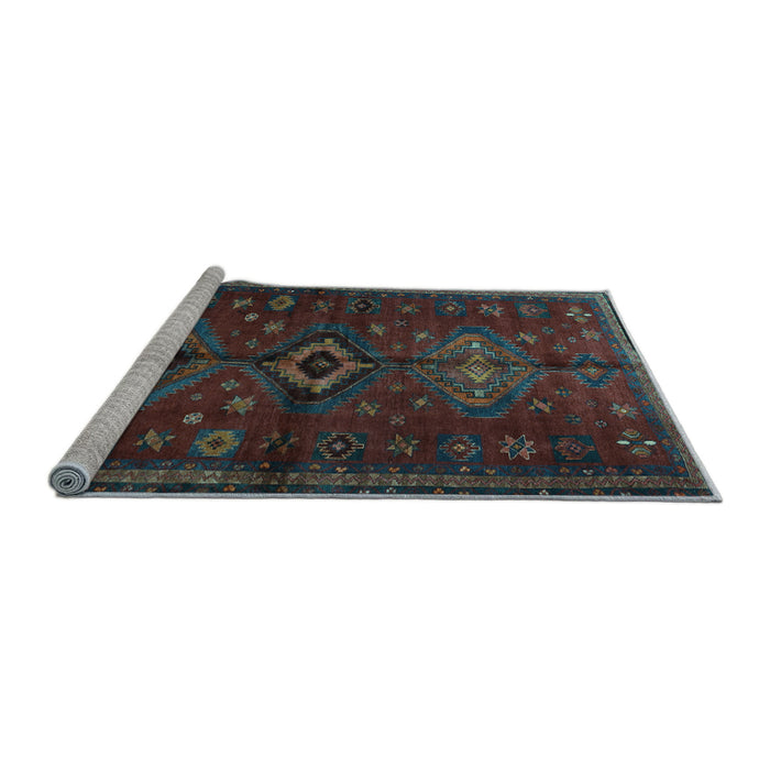 Sideview of Machine Washable Persian Light Blue Traditional Rug, wshtr1999lblu