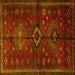 Square Persian Yellow Traditional Rug, tr1999yw