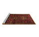 Sideview of Machine Washable Persian Brown Traditional Rug, wshtr1999brn