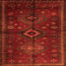 Round Machine Washable Persian Orange Traditional Area Rugs, wshtr1999org