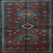 Square Machine Washable Persian Light Blue Traditional Rug, wshtr1999lblu