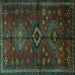 Square Machine Washable Persian Turquoise Traditional Area Rugs, wshtr1999turq