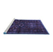 Sideview of Machine Washable Persian Blue Traditional Rug, wshtr1999blu