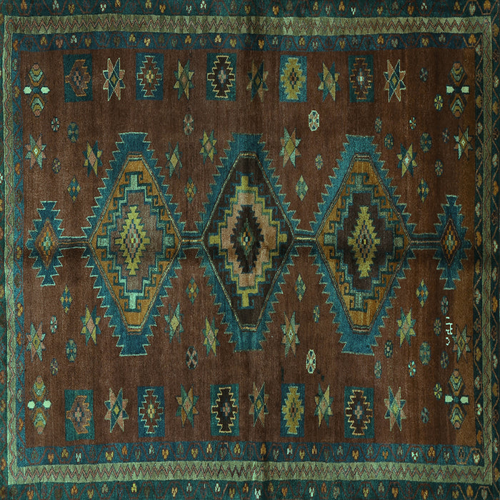 Square Persian Turquoise Traditional Rug, tr1999turq