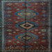 Square Persian Light Blue Traditional Rug, tr1999lblu