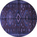 Round Persian Blue Traditional Rug, tr1999blu
