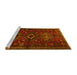 Sideview of Machine Washable Persian Yellow Traditional Rug, wshtr1999yw