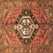 Square Persian Brown Traditional Rug, tr199brn