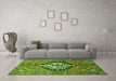 Machine Washable Persian Green Traditional Area Rugs in a Living Room,, wshtr199grn