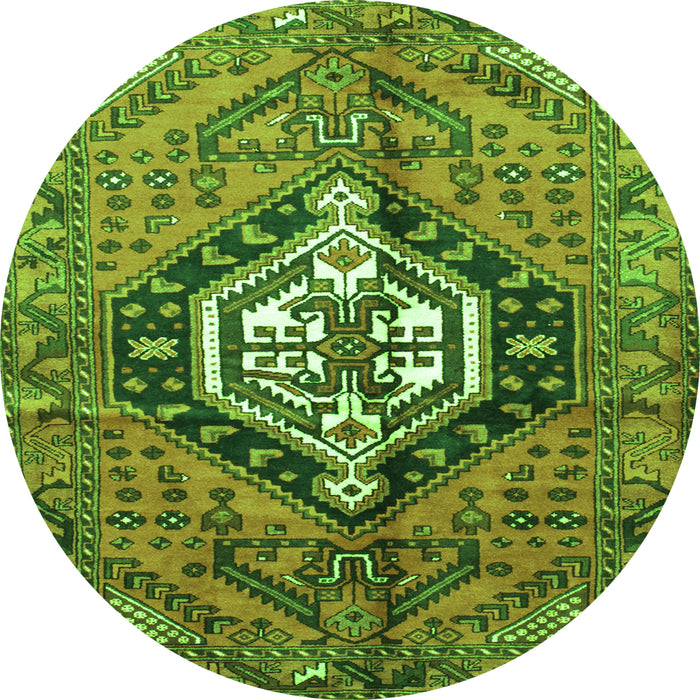 Square Persian Green Traditional Rug, tr199grn