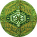 Square Persian Green Traditional Rug, tr199grn