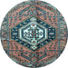 Round Persian Light Blue Traditional Rug, tr199lblu