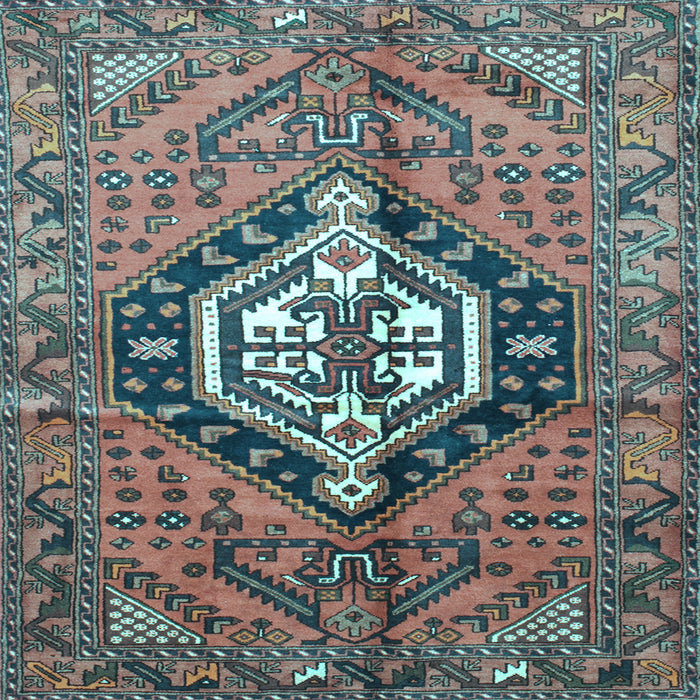 Square Machine Washable Persian Light Blue Traditional Rug, wshtr199lblu