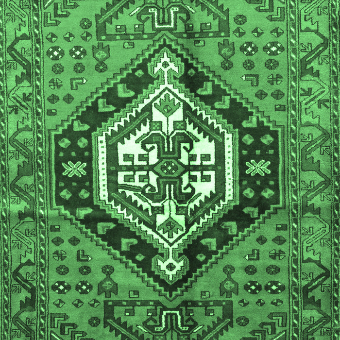 Machine Washable Persian Emerald Green Traditional Area Rugs, wshtr199emgrn