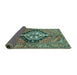 Sideview of Persian Turquoise Traditional Rug, tr199turq