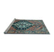 Sideview of Machine Washable Persian Light Blue Traditional Rug, wshtr199lblu