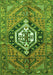 Serging Thickness of Machine Washable Persian Green Traditional Area Rugs, wshtr199grn