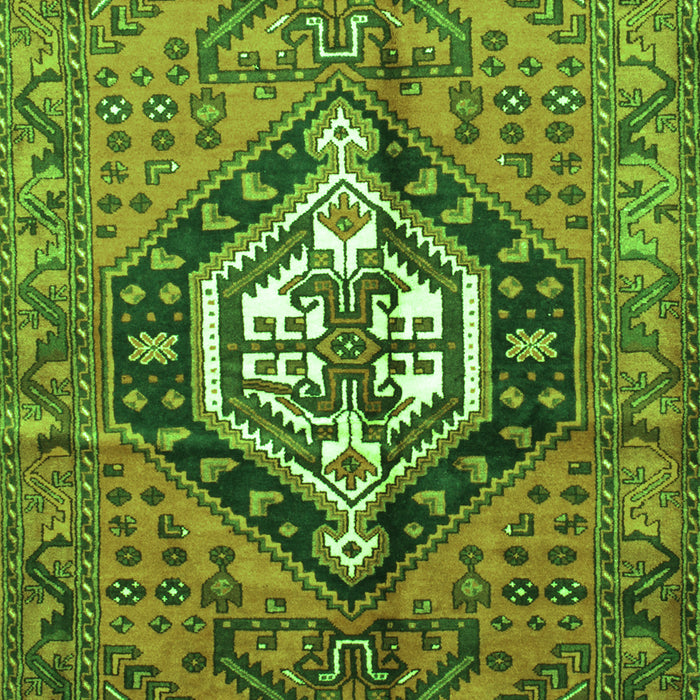 Serging Thickness of Machine Washable Persian Green Traditional Area Rugs, wshtr199grn