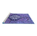 Sideview of Machine Washable Persian Blue Traditional Rug, wshtr199blu