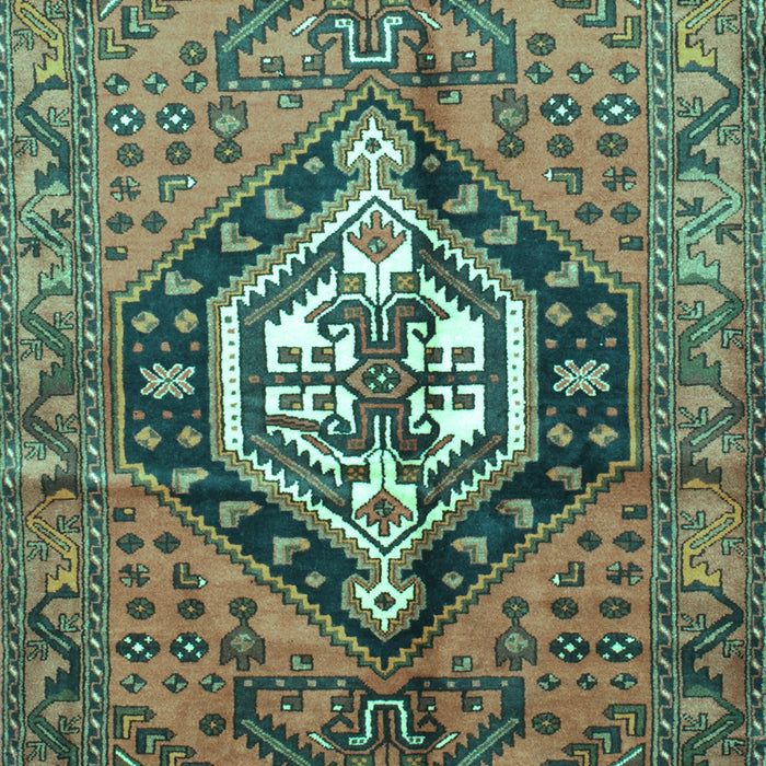 Machine Washable Persian Turquoise Traditional Area Rugs, wshtr199turq