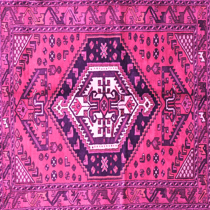 Square Machine Washable Persian Pink Traditional Rug, wshtr199pnk