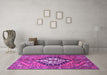 Machine Washable Persian Purple Traditional Area Rugs in a Living Room, wshtr199pur