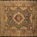 Square Medallion Brown Traditional Rug, tr19brn