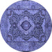 Round Medallion Blue Traditional Rug, tr19blu