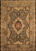 Machine Washable Medallion Brown Traditional Rug, wshtr19brn