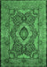 Machine Washable Medallion Emerald Green Traditional Area Rugs, wshtr19emgrn