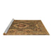 Sideview of Machine Washable Medallion Brown Traditional Rug, wshtr19brn