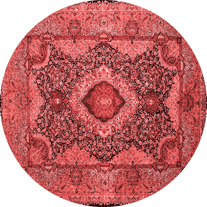 Machine Washable Medallion Red Traditional Rug, wshtr19red