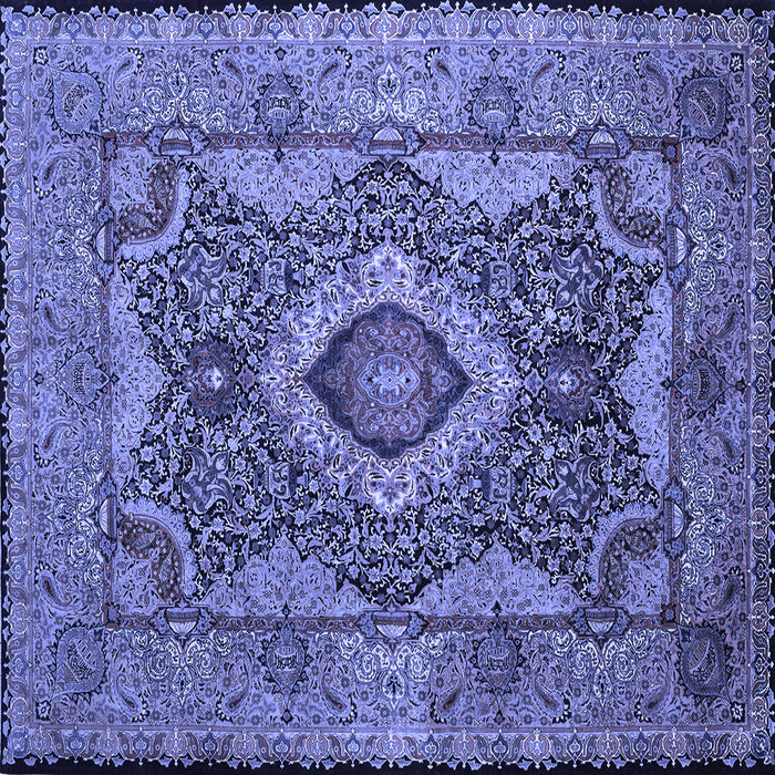 Square Medallion Blue Traditional Rug, tr19blu