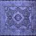 Square Medallion Blue Traditional Rug, tr19blu