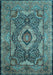 Medallion Light Blue Traditional Rug, tr19lblu