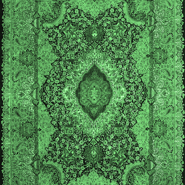 Medallion Emerald Green Traditional Rug, tr19emgrn