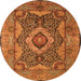 Machine Washable Medallion Orange Traditional Area Rugs, wshtr19org