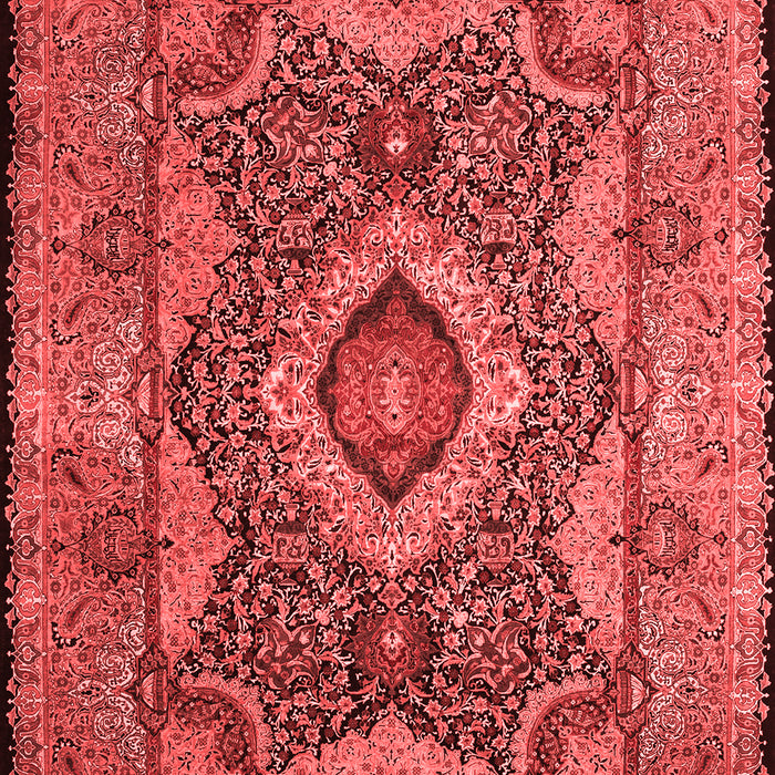 Machine Washable Medallion Red Traditional Rug, wshtr19red