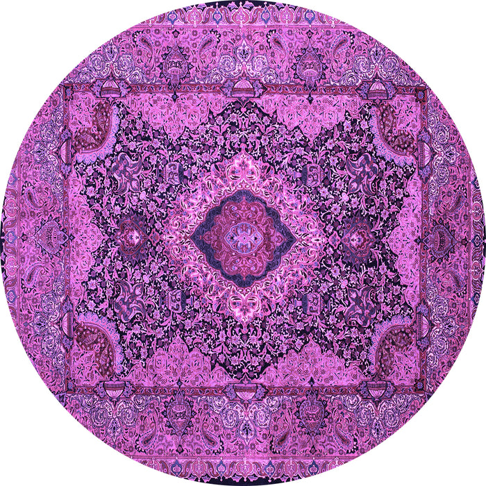 Round Medallion Purple Traditional Rug, tr19pur