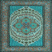 Square Machine Washable Persian Light Blue Traditional Rug, wshtr1lblu