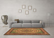 Machine Washable Persian Brown Traditional Rug in a Living Room,, wshtr1brn