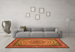 Machine Washable Persian Orange Traditional Area Rugs in a Living Room, wshtr1org