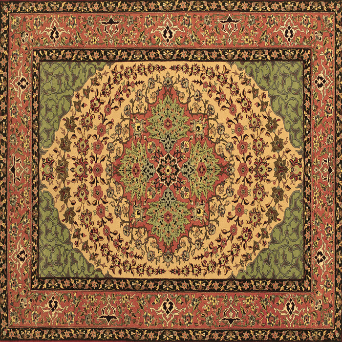 Square Machine Washable Persian Brown Traditional Rug, wshtr1brn