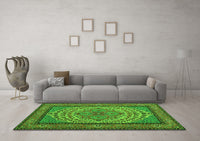 Machine Washable Persian Green Traditional Rug, wshtr1grn