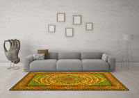 Machine Washable Persian Yellow Traditional Rug, wshtr1yw