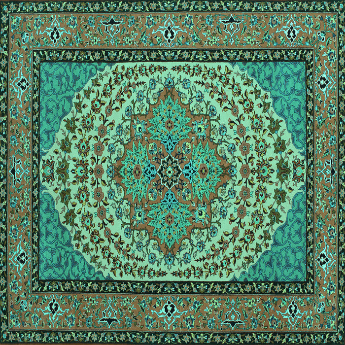 Square Persian Turquoise Traditional Rug, tr1turq