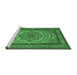 Sideview of Machine Washable Persian Emerald Green Traditional Area Rugs, wshtr1emgrn