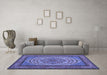 Machine Washable Persian Blue Traditional Rug in a Living Room, wshtr1blu