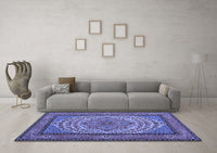 Machine Washable Persian Blue Traditional Rug, wshtr1blu